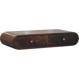 Artisan Furniture California Walnut 2 Drawer Mango Wood Wall-Mounted Console Table - thumbnail 3