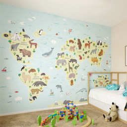 Origin Murals Happy Dogs Pink Wall Mural