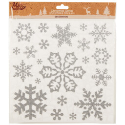 Single Silver or Gold Glitter Snowflake Stickers Christmas Decoration in Assorted styles - thumbnail 1