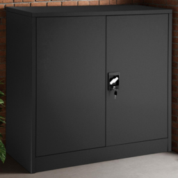 tectake Black 2 Door 3 Shelf Filing Cabinet