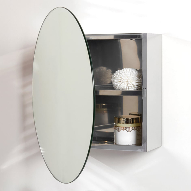 Bathstore Silver Round Mirror Bathroom Cabinet - image 1