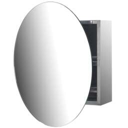 Bathstore Silver Round Mirror Bathroom Cabinet - thumbnail 2