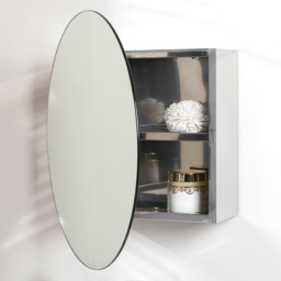 Bathstore Silver Round Mirror Bathroom Cabinet - thumbnail 1