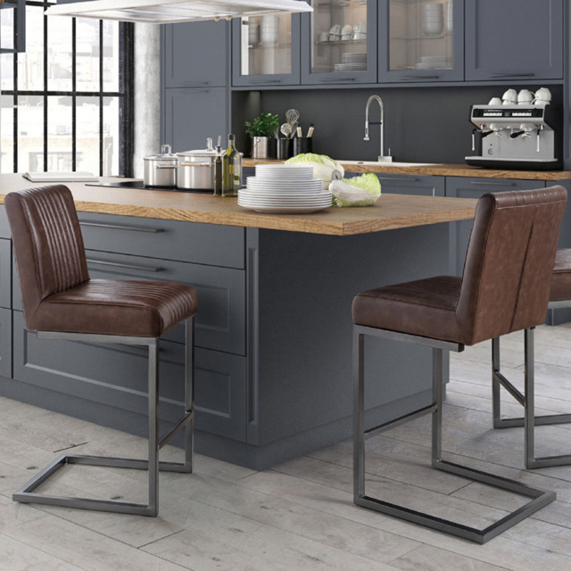 Julian Bowen Brooklyn Brown Bar Stool Set of 2 - image 1