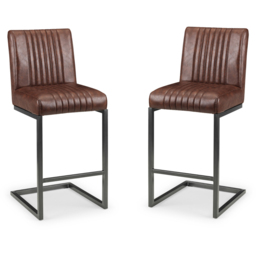 Julian Bowen Brooklyn Brown Bar Stool Set of 2 - thumbnail 2