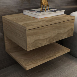 Decorotika Vivid Single Drawer 2 Shelf Sapphire Oak Bedside Table