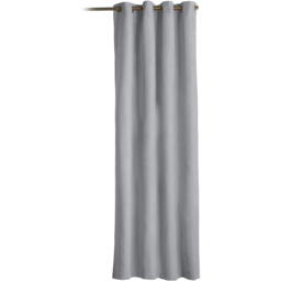 Alan Symonds Velvet Chenille Blackout Ring Top Eyelet Curtains Silver 137 x 213cm - thumbnail 2