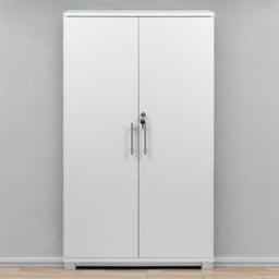 MMT Furniture Designs 2 Door White Lockable Tall Filing Cabinet