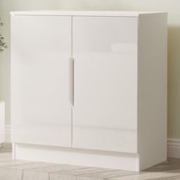 Crowndale Milan White Gloss and White 2 Door Cabinet Ready Assembled - thumbnail 1