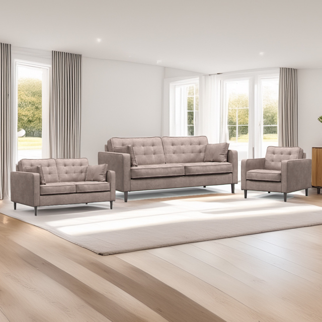 Eden Pewter Chenille 6 Seater Sofa Suite - image 1