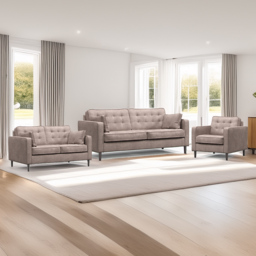 Eden Pewter Chenille 6 Seater Sofa Suite - thumbnail 1