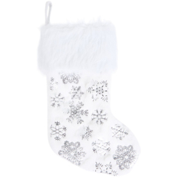 Snowflake 8 LED White Christmas Stocking - thumbnail 1