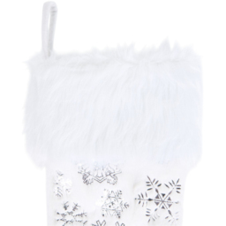 Snowflake 8 LED White Christmas Stocking - thumbnail 2
