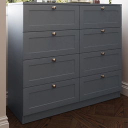 FWStyle Artus Dark Grey 8 Drawer Panelled Chest of Drawers