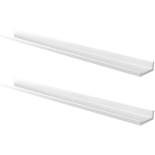 Homebase 90cm 2 Pack White Floating Photo Shelf - image 1