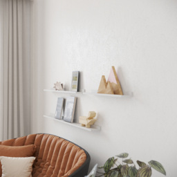Homebase 90cm 2 Pack White Floating Photo Shelf - thumbnail 2
