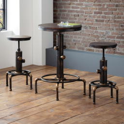 Julian Bowen Rockport Brushed Copper Effect Pipework Bar Stool
