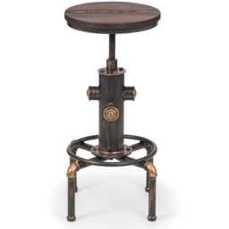Julian Bowen Rockport Brushed Copper Effect Pipework Bar Stool - thumbnail 3