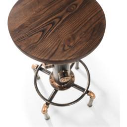 Julian Bowen Rockport Brushed Copper Effect Pipework Bar Stool - thumbnail 4