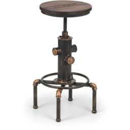 Julian Bowen Rockport Brushed Copper Effect Pipework Bar Stool - thumbnail 2