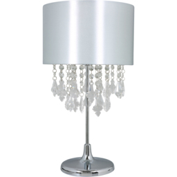 Kliving Sheldon Beaded Shade Silver Table Lamp