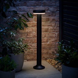 ValueLights Matte Black PIR Motion Sensor Solar Powered LED Outdoor Bollard Light - thumbnail 2