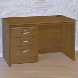 R White Cabinets Brown Large 3 Drawer Filing Home Office Desk - thumbnail 1