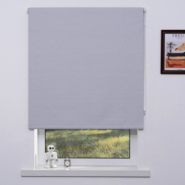Linen Silver Textured Blackout Blind 180 x 160cm - image 1