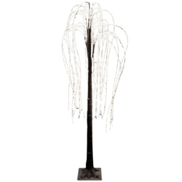Samuel Alexander 600 Warm White LED Brown Flocked Christmas Willow Decorative Tree 6ft