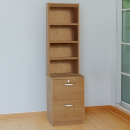 R White Cabinets Brown 2 Drawer 4 Shelf Filing Cabinet with Hutch - thumbnail 1