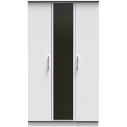 Crowndale Devon Ready Assembled 3 Door White Matt Mirrored Wardrobe - thumbnail 3