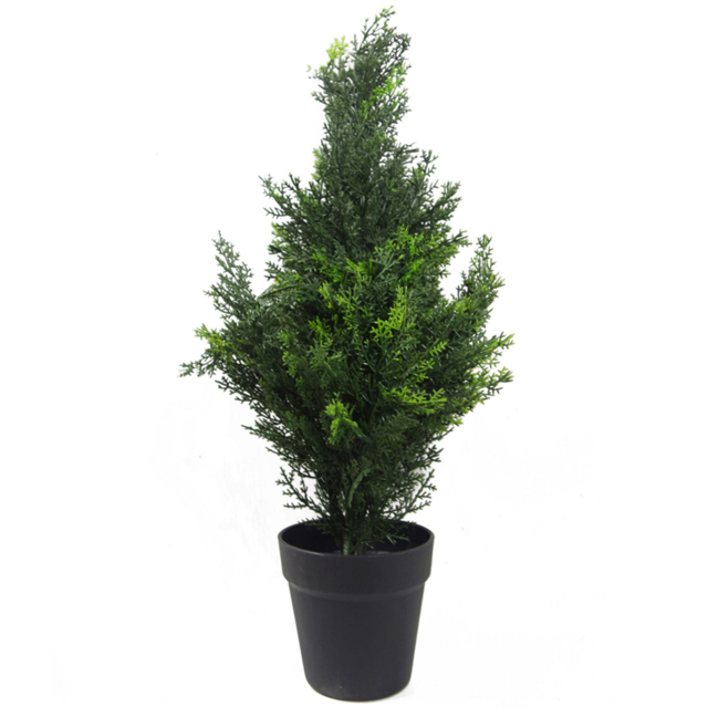 Leaf Outdoor Topiary Cedar Cypress Artificial Tree in Pot 60cm - image 1