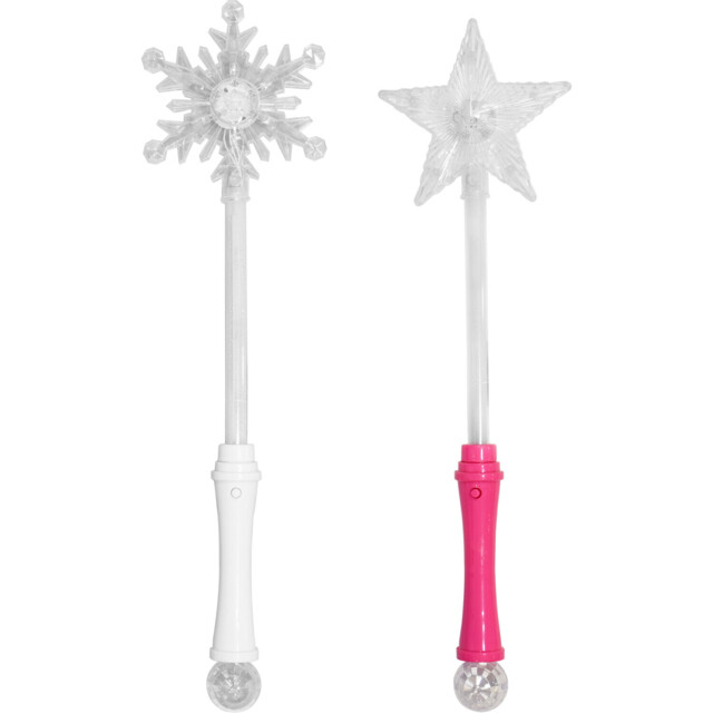 Single Clear Star or Snowflake Flashing Wand in Assorted styles