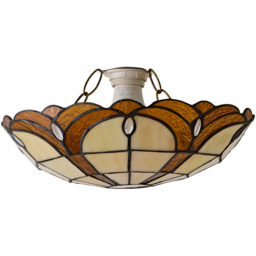 ValueLights Tiffany Style Jewelled Glass Amber Uplighter Pendant Light Shade