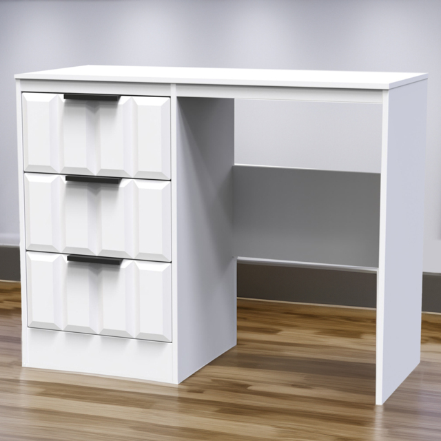 Crowndale New York 3 Drawer Matt White Dressing Table - image 1