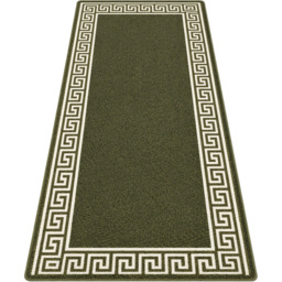 Smart Living Greekey Green and Cream Gel Back Non-Slip Door Mat 80 x 300cm