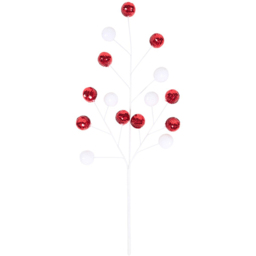 Candy Cane Lane Red Sequin Pom Pom Spray Christmas Decoration - thumbnail 1