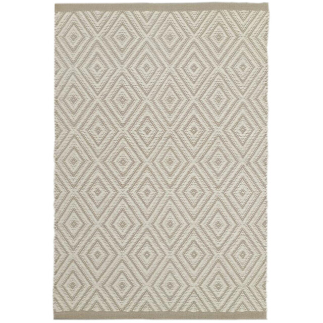 Cozy Beige Diamond Cotton Rug 60cm