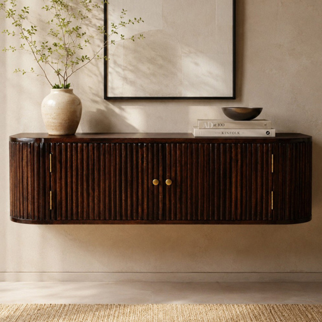Artisan Furniture Chunky Chestnut 2 Door Solid Wood Wall-Mounted Console Table - image 1