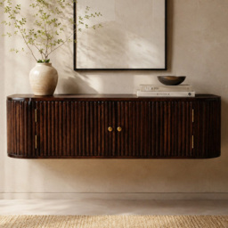 Artisan Furniture Chunky Chestnut 2 Door Solid Wood Wall-Mounted Console Table