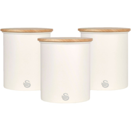Swan 3 Piece Cotton White Canisters