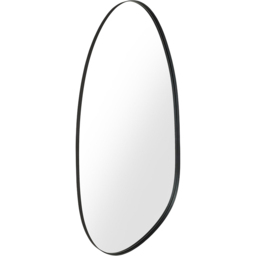 Julian Bowen Rushmore Black Metal Organic Asymmetrical Shaped Wall Mirror 130 x 58cm