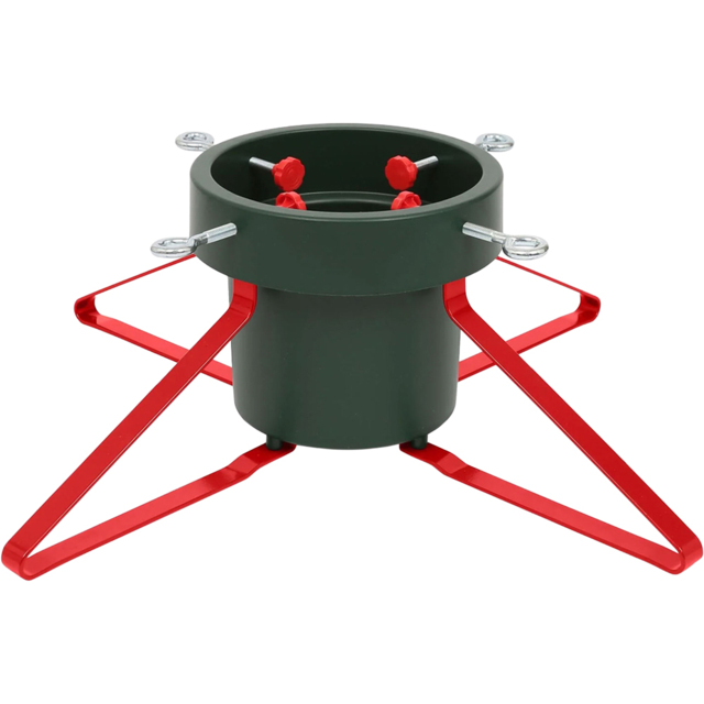 Neo Green and Red Metal Christmas Tree Stand - image 1
