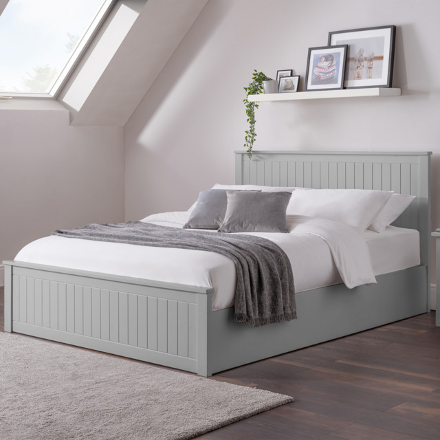 Julian Bowen Maine Double Dove Grey Ottoman Bed - image 1