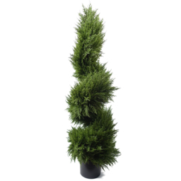 Botanik Outdoor Spiral Cypress Topiary Artificial Tree in Pot 120cm - thumbnail 1