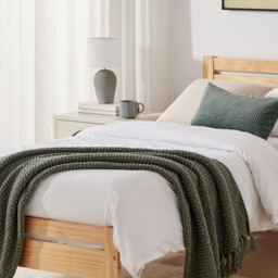 Furniturebox Cadhla Single Oak Stain Solid Pine Bed Frame - thumbnail 2