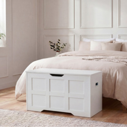 Vida Designs White Ottoman Storage Box Small - thumbnail 3
