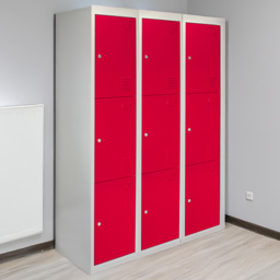 Monstershop 3 Door Red Metal Storage Locker 3 Pack