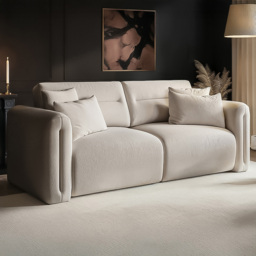 SOLACE+CO Mabel Beige 3 Seater Chenille Sofa