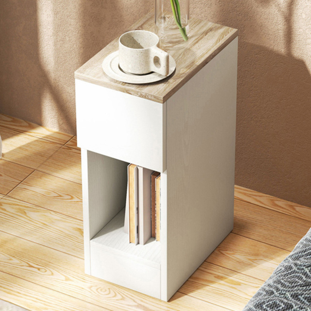 Portland Single Drawer White Bedside Table Set of 2 - image 1